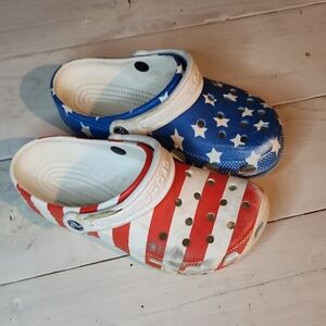 CROCS Kids Red White Blue Star Slippers
